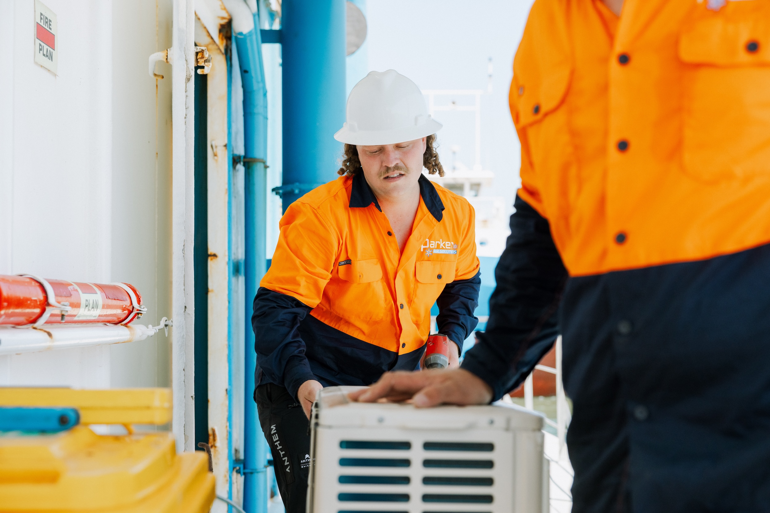 Commercial marine aircon unit changeover on vessel