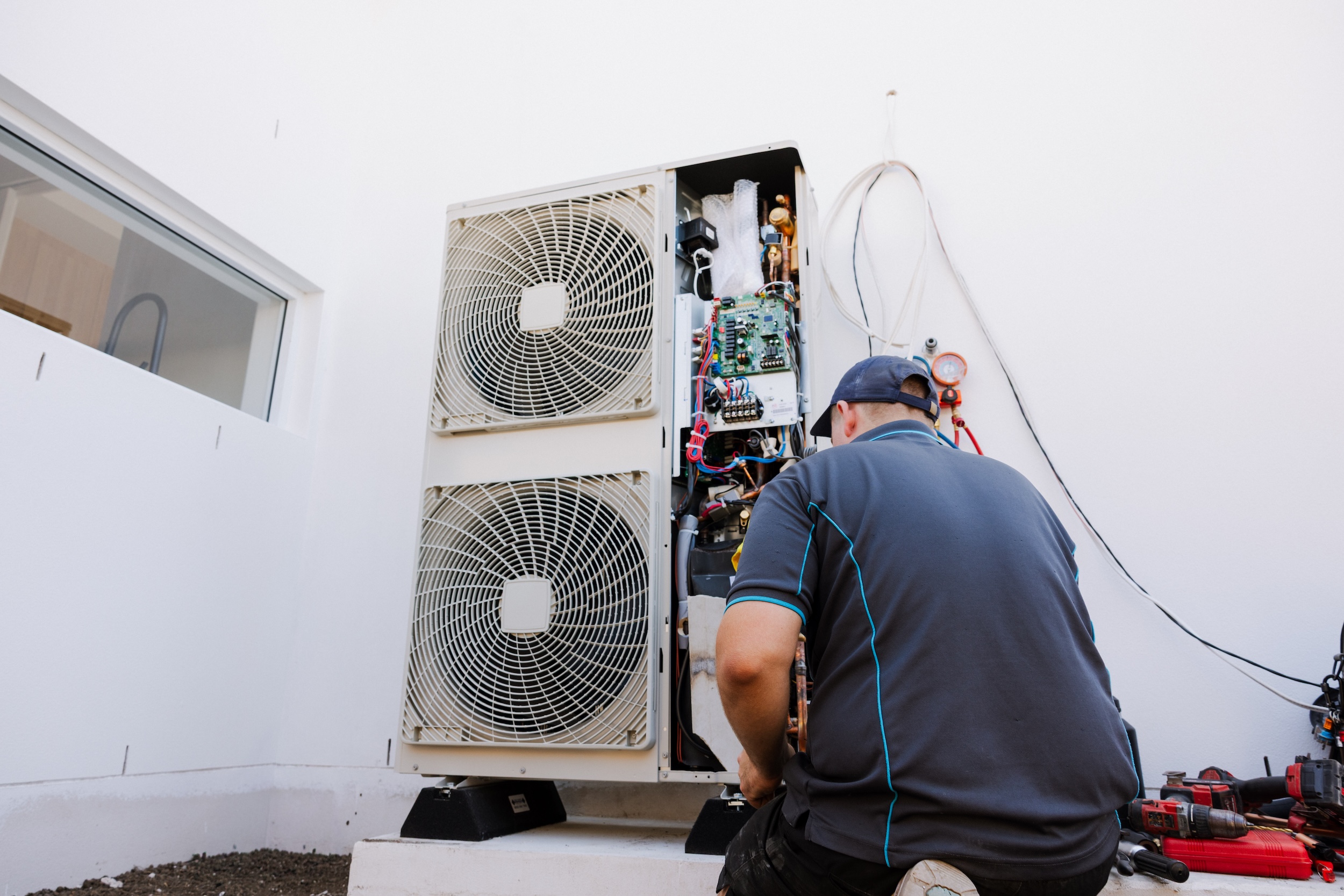 Ducted air conditioning outdoor unit placement at Spring Mountain home