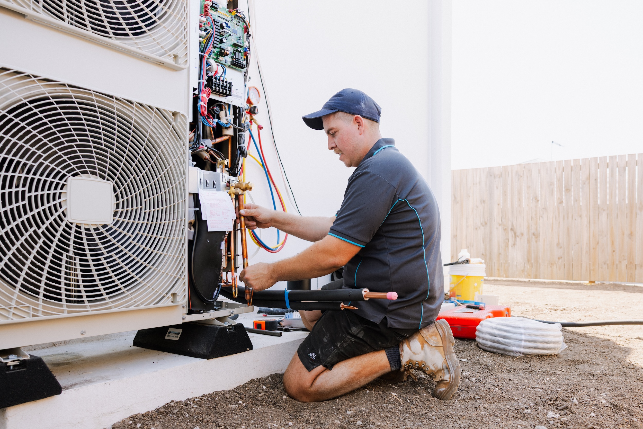 Brazing refrigerant pipework during ducted install