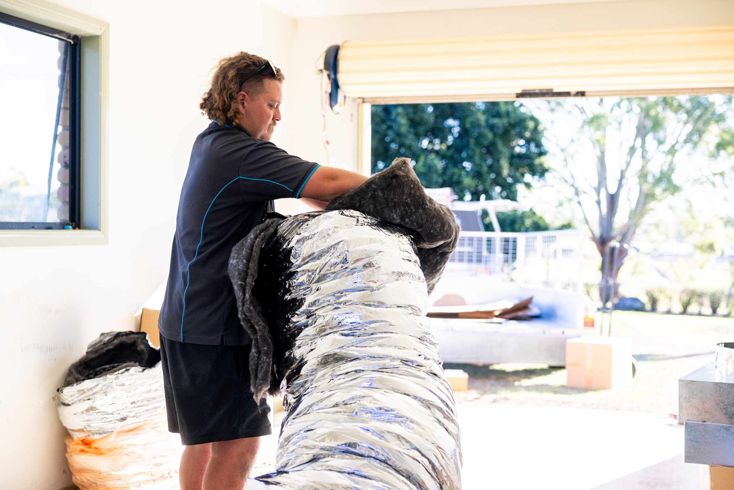 Ducted airconditioning ductwork behind the walls